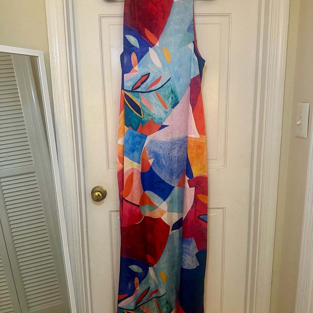 Vibrant Abstract Pattern Maxi Dress